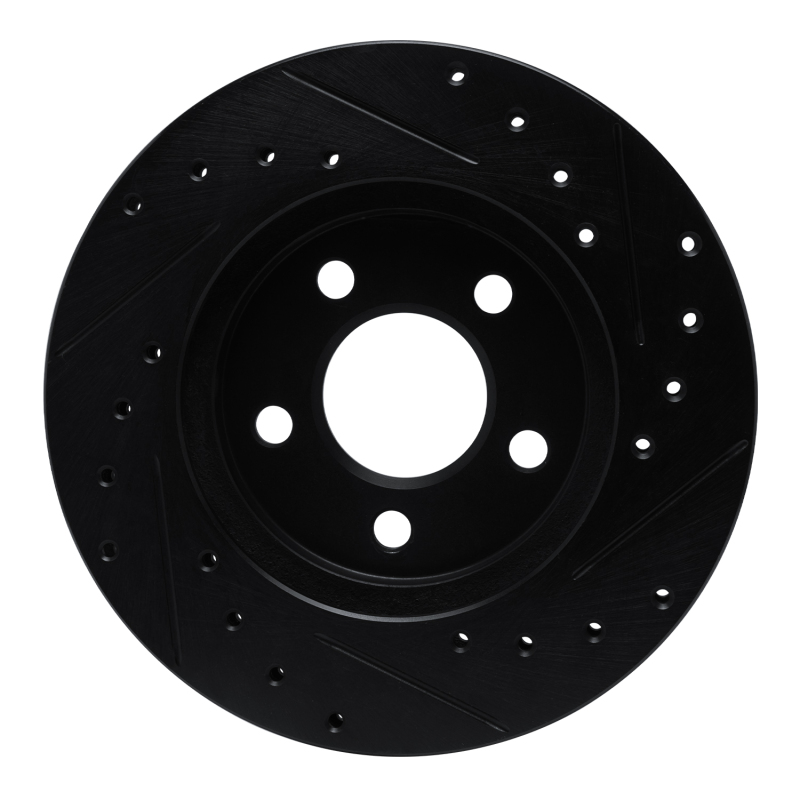 Chrysler Town & Country Brake Rotor (1) - Front Left - R1 Concepts - Drilled & Slotted - Black - `96-`00